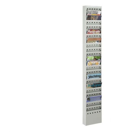Steel literature magazine reception office area wall mounted rack new gray for sale
