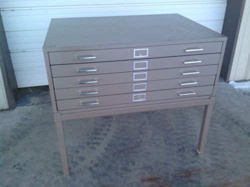 Used Safco/Mayline ? Industrial 5 drawer Flat File cabinet W/ Stand