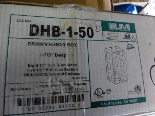 UMI Lot of 40 Drawn Hany Electrical Outlet Box DHB-1-50 4x2x1 7/8&#034; 2 -1/2&#039;&#039; ko&#039;s
