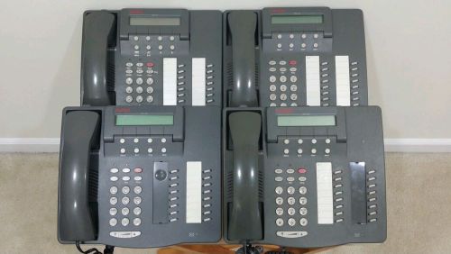 Lot of 4 Avaya 6416D+M Phones Clean Gray Voicemail Office Telephone system