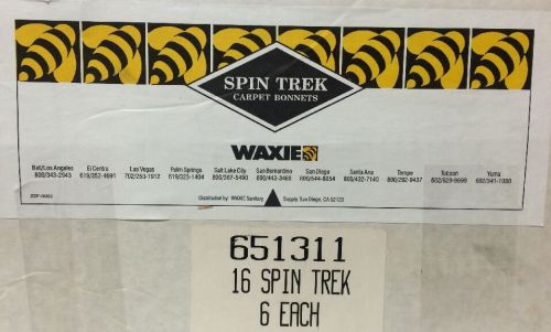Case Of 6 Waxie Spin Trek16&#034;Carpet Bonnets Scrub Strip  Brand New