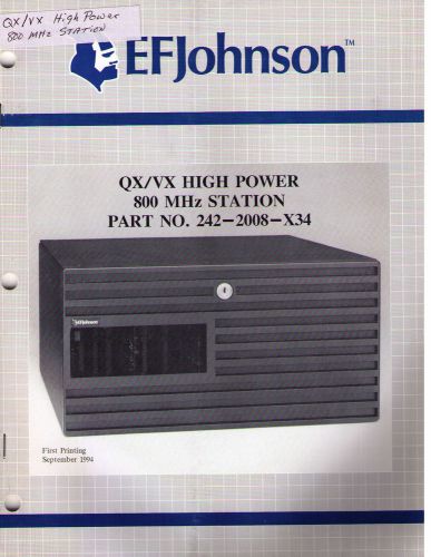 Johnson Service Manual QX/VX HIGH POWER 800 MHz STATION