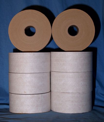 8 rolls 3&#034; X 450 ft reinforced gummed tape water activated