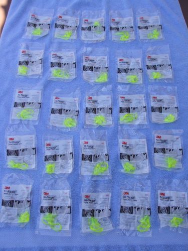 25 new pair of 3m p3000 tri-flange ear plugs noise reduction rating 26db for sale