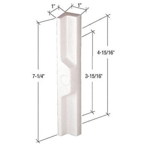 CRL White Plastic Outside Pull 3-15/16&#034; and 4-15/16&#034; Screw Holes Patio Door