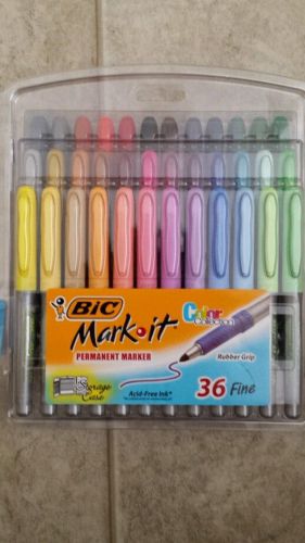 BIC Mark-It Color Collection Ultra Fine Permanent Marker, Assorted, 36 Markers