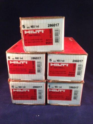 (5 boxes at 5 bolts per box) hilti kwik bolt 3 - kb3 1&#034;x 6&#034; #286017 anchor steel for sale