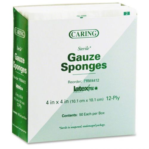 Medline sterile woven gauze sponges - 12 ply - 4&#034; x 4&#034; - 50/carton - (prm4412ct) for sale