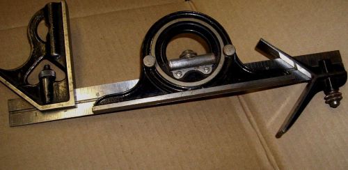 12&#034; combination square with protractor 4 piece set machinist for sale