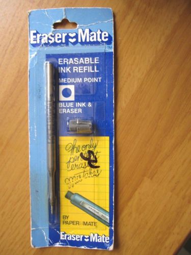 Vintage NEW Eraser Mate Double Heart Ballpoint Pen Refill MED Pt BLUE Ink Paper