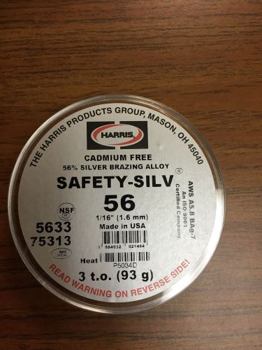 Harris Safety Silv 56% Silver Solder 3 TROY OUNCES