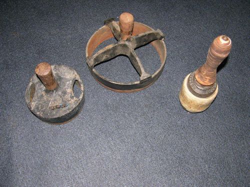 2 vintage large iron punches &amp; punch hammer weight 20 pounds 9 ounces for sale