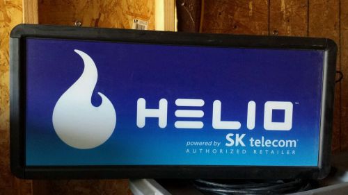 HELIO POWERED BY SK TELECOM RETAILER ELECTRIC LIGHT UP SIGN DOUBLE SIDED