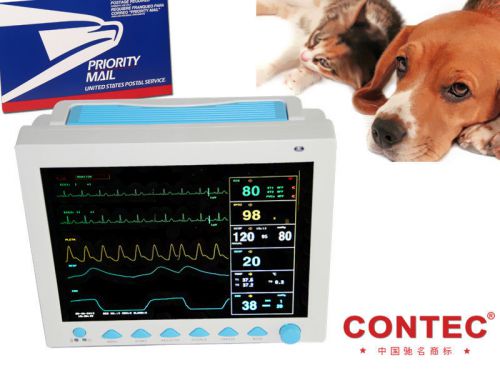 Vet vital signs veterinary patient monitor ecg nibp spo2 pr resp temp usa stock for sale