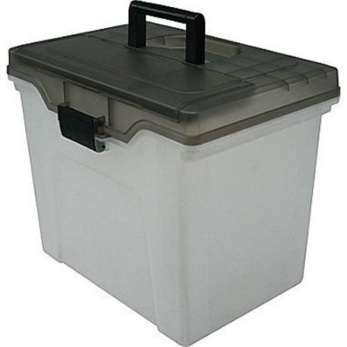 Staples Handy File Box, Letter Sized, Clear w/Smoke Lid Each Filing,File Storage