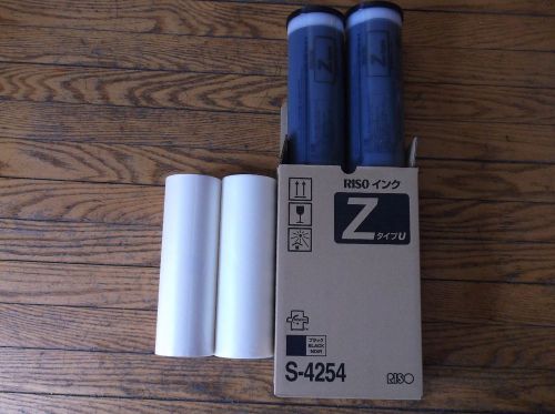 2 genuine riso s4254 black duplicator ink 2 master roll rz220 rz310 ez220 ez331 for sale
