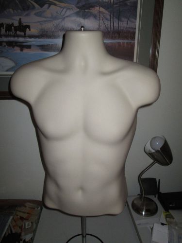Male Mannequin Torso Dress Form 35x17 Adjustable Tabletop
