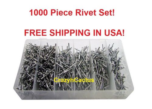 1000 Pc Aluminum 1/8&#034; Pop Rivets for Hand &amp; Air Riveter Assorted Sizes