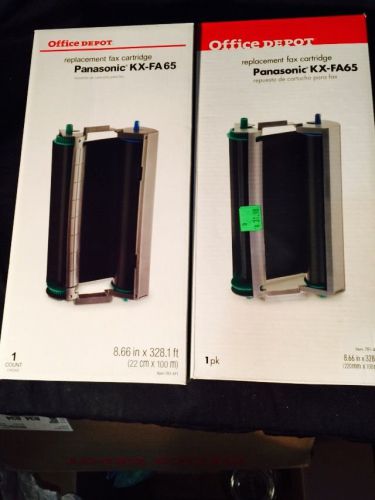(2) Office Depot Panasonic KX-FA 65 Plain Paper Fax Cartridges refurbished