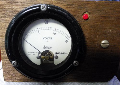 Vintage Phaostron Volt Meter Ruggedized MR36W015DCVVR 0-15 Volts  - Phastron