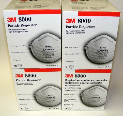 3m 8000 n95 particulate respirator masks niosh dust virus allergens 30 masks new for sale