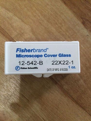 LOT OF 10 FISHERBRAND #12-542-B MICROSCOPE COVER GLASS 22x22-1mm