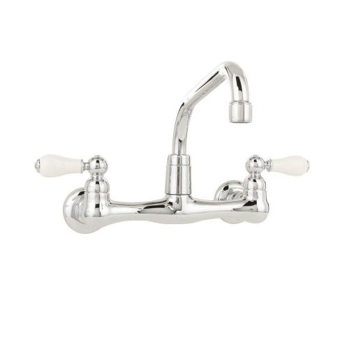 American Standard Heritage 2-Handle Wall-Mount Kitchen Faucet in Polished Chrome