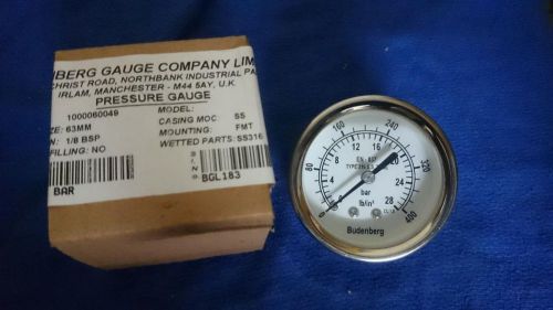Budenberg Gauge EN-837 Type SS316 Size 63 mm Pressure Gauge Range: 0 - 28 Bar