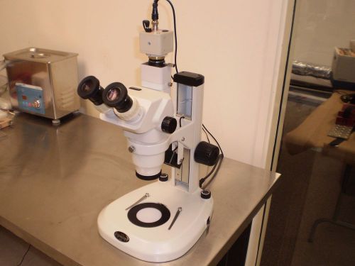 Ergoscope esa004 stereo microscope, trinocular, 7x-45x, with hd ccd color camera for sale