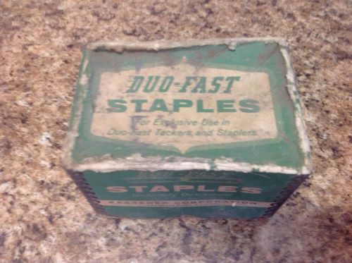Vintage Duo-Fast Staples--Box is approx half full 9/16&#034; rosin coated