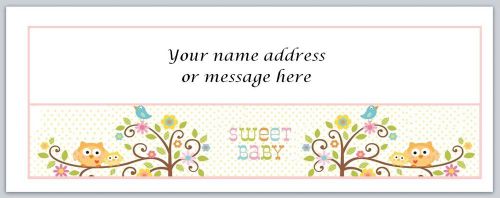 30 Personalized Return Address LabelsSweet Baby Owls Buy 3 get 1 free (bo293)