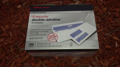 Office Depot #10 Security Double-Window Envelopes Premium 250 per Box