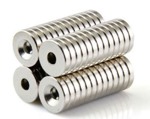 20pcs Strong Ring Magnet D 10X3mm Countersunk Hole:3mm Rare Earth Neodymium N50
