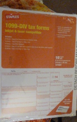 1099-div tax forms 10-5 part sets new inkjet laser compatible