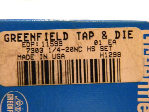 New greenfield 1/4 - 20    nc  hs  tap set for sale