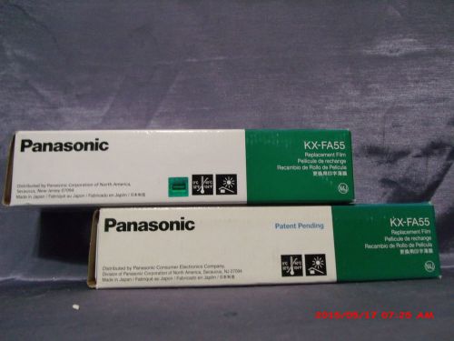 (2) Genuine Panasonic Replacement Film KX-FA55 2 Roll Value Pack (4 rolls total)