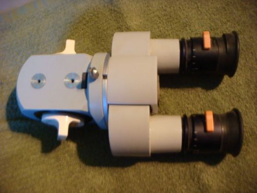 Vtg. Carl Zeiss Slit Lamp Binoculars F=125 W/5 Step Knob Magnification