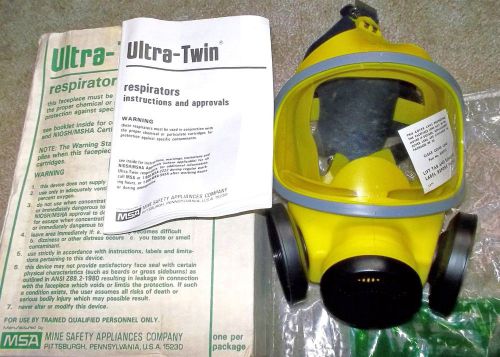 New MSA Ultra-Twin SILICONE Facepiece RESPIRATOR Full Face GAS MASK~MADE IN USA~
