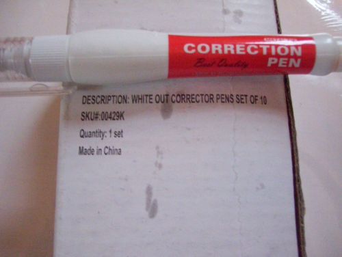 ~NEW~ White Out Correction Pens, Metal Tip &#034;Set of 10&#034;