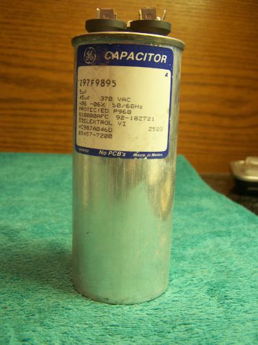 Dual run capacitor 45 + 5 uf mfd 370 v  round 2&#034; for sale