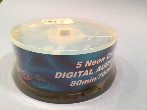 NEW 25 Discs K Hypermedia CD-R Multi 5 Color NEON  CDR 700 MB 80 min FREE SHIP!