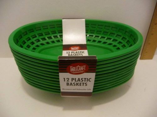Table Craft 12 Plastic Baskets Microwave &amp; Dishwasher Safe Green