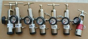 (6) B&amp;F Medical 21025 &amp; (1) Life Support  L270-220 Oxygen Regulators, 50 PSI