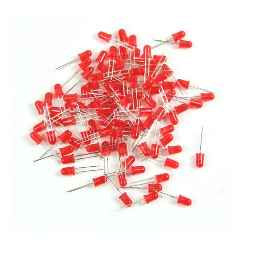 100pcs led 5mm red color red light super bright bulb lamp hpp for sale
