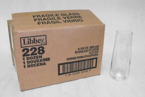 1 DOZEN Libbey 228 8-1/2 oz. Stemless CHAMPAGNE GLASS Flute FREE SHIP