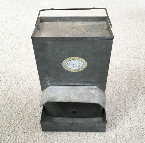 Vintage Galvanized Chicken Feeder - Hoeft &amp; Co. - Moe&#039;s Line Poultry Supplies