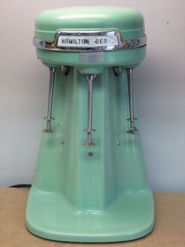 Vintage Hamilton Beach 40DM Milkshake Mixer 3 Spindle Jadite Green Working