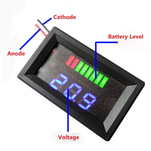 Charge Level Indicator Voltmeter for 12V Lead-acid Battery