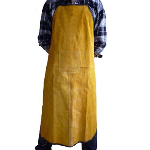 Extra Large Bib Apron Weld Premium Split Cowhide Leather Welding Apron Safety Ap