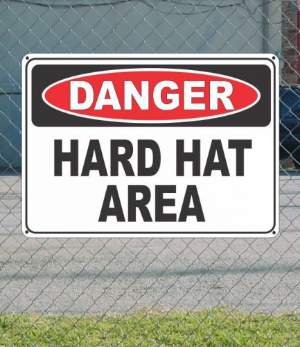 Danger hard hat area - osha safety sign 10&#034; x 14&#034; for sale